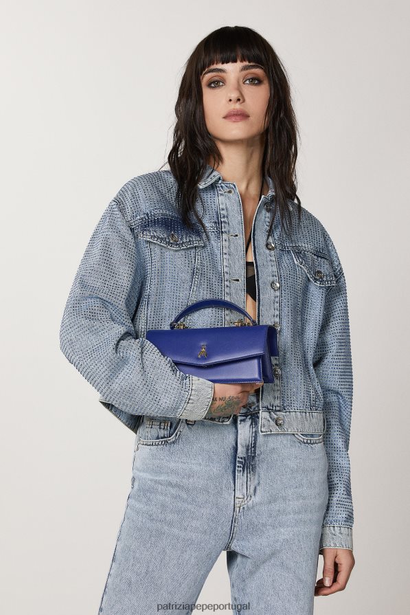 Patrizia Pepe mulheres voar bamby couro flash azul bolsas | TX086V722