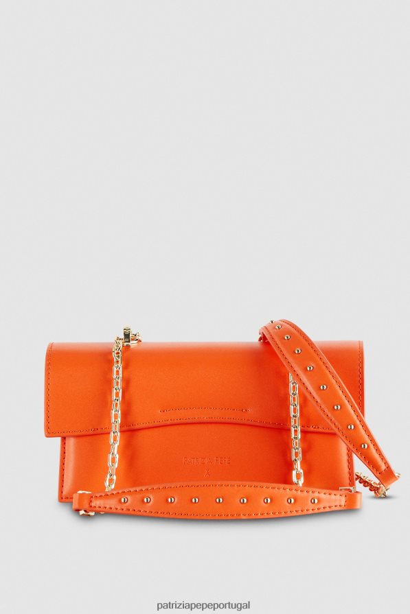 Patrizia Pepe mulheres voar bamby couro laranja solar bolsas | TX086V734