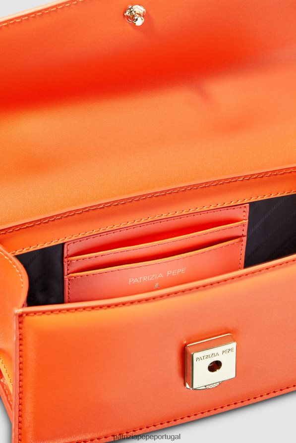 Patrizia Pepe mulheres voar bamby couro laranja solar bolsas | TX086V734
