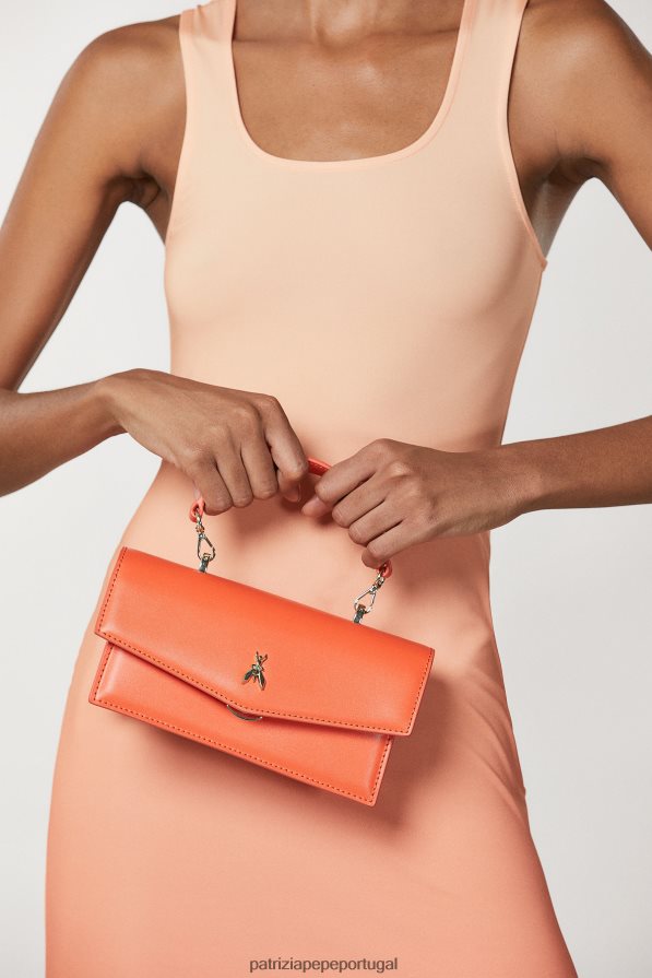 Patrizia Pepe mulheres voar bamby couro laranja solar bolsas | TX086V734