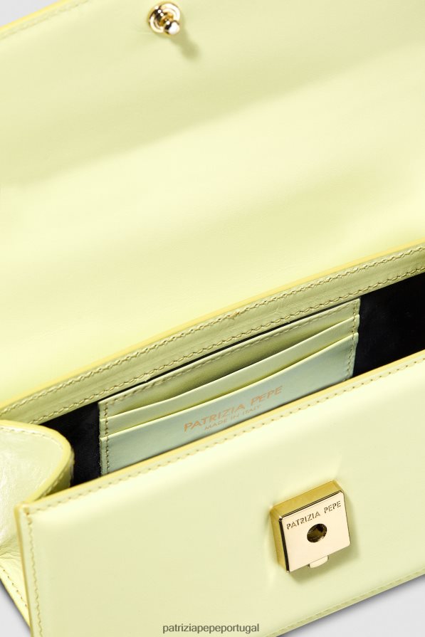 Patrizia Pepe mulheres voar bamby couro limão claro e ensolarado bolsas | TX086V737