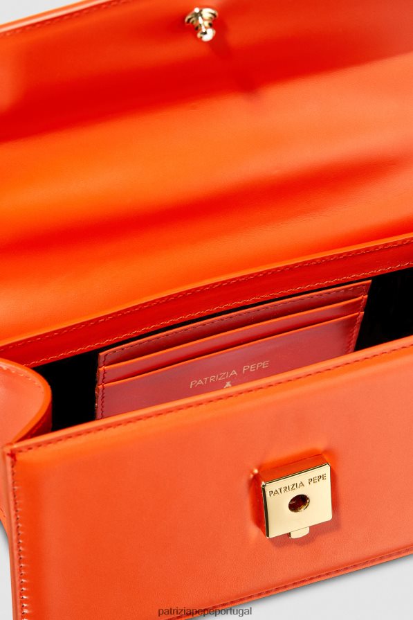 Patrizia Pepe mulheres voar bamby couro nova laranja bolsas | TX086V741