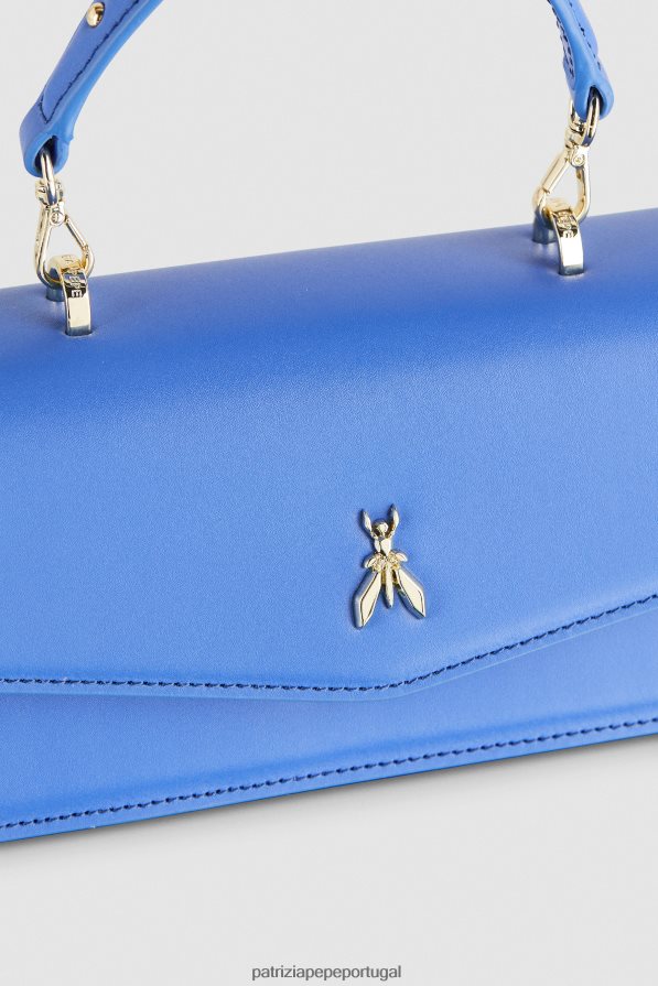 Patrizia Pepe mulheres voar bamby couro raio azul bolsas | TX086V721