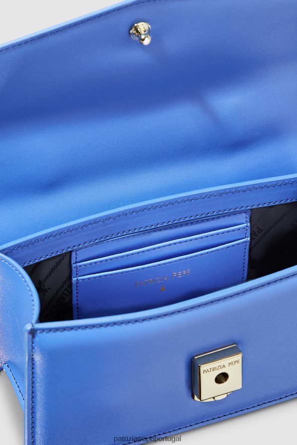 Patrizia Pepe mulheres voar bamby couro raio azul bolsas | TX086V721