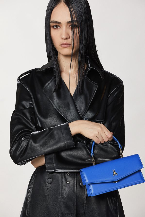 Patrizia Pepe mulheres voar bamby couro raio azul bolsas | TX086V721