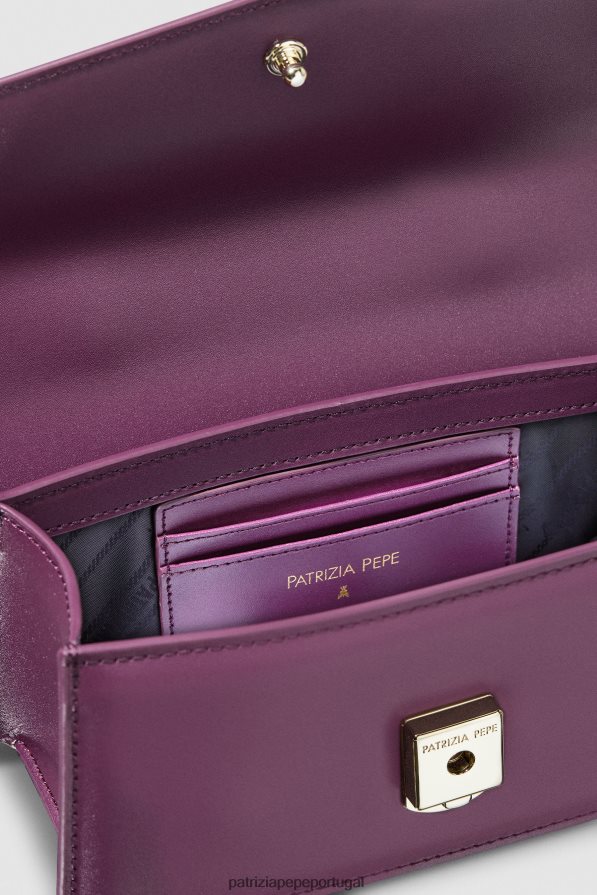 Patrizia Pepe mulheres voar bamby couro roxo futurista bolsas | TX086V729