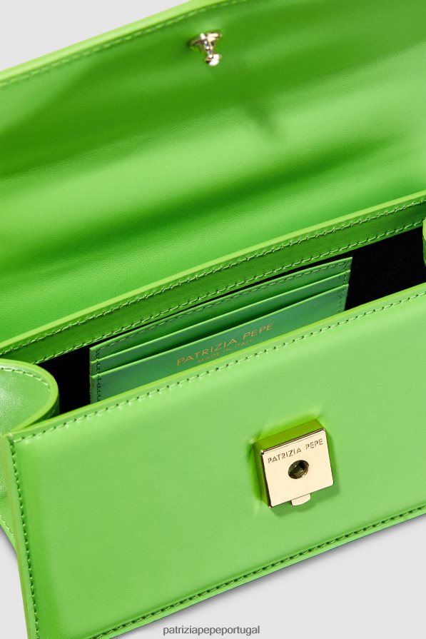 Patrizia Pepe mulheres voar bamby couro verde vivo bolsas | TX086V738
