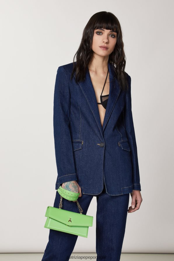 Patrizia Pepe mulheres voar bamby couro verde vivo bolsas | TX086V738