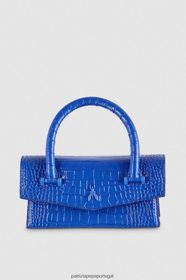 Patrizia Pepe mulheres voar bamby croco azul monocromático bolsas | TX086V723