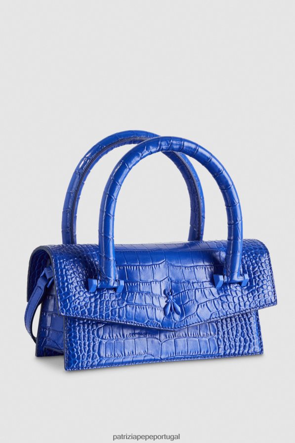 Patrizia Pepe mulheres voar bamby croco azul monocromático bolsas | TX086V723