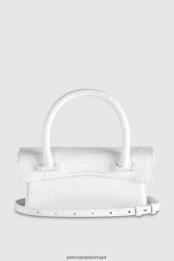Patrizia Pepe mulheres voar bamby croco branco monocromático bolsas | TX086V750