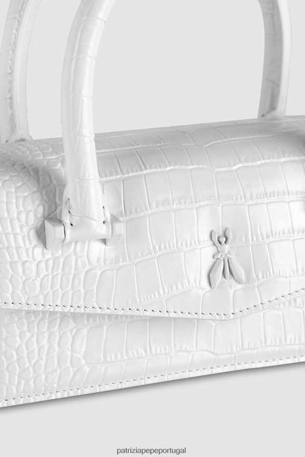 Patrizia Pepe mulheres voar bamby croco branco monocromático bolsas | TX086V750