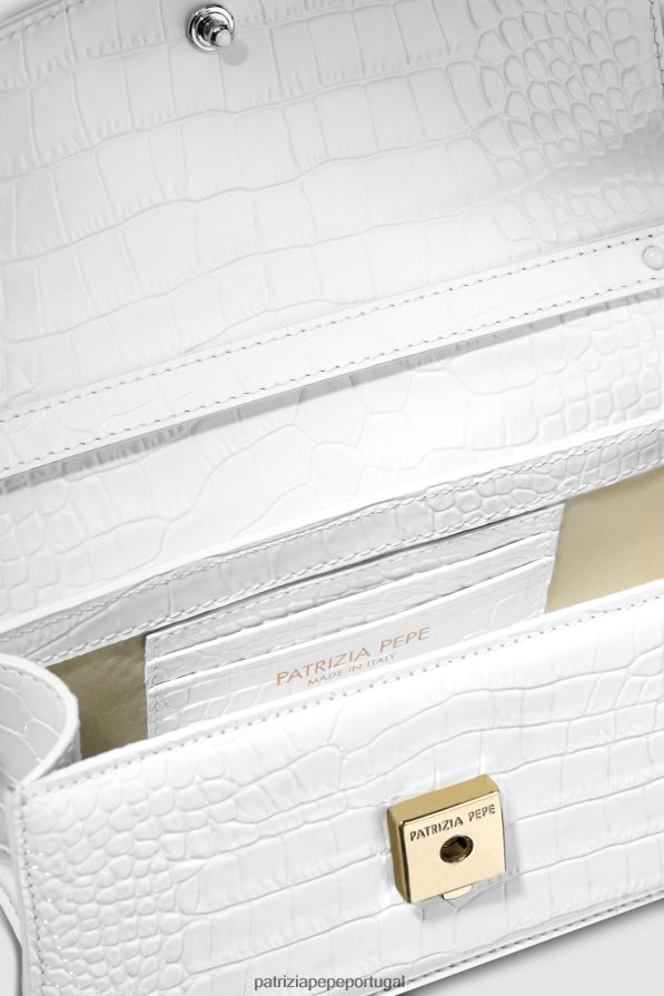 Patrizia Pepe mulheres voar bamby croco branco monocromático bolsas | TX086V750