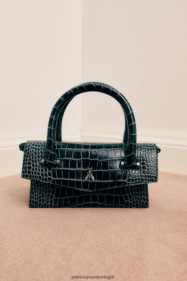 Patrizia Pepe mulheres voar bamby croco crocodilo preto bolsas | TX086V753