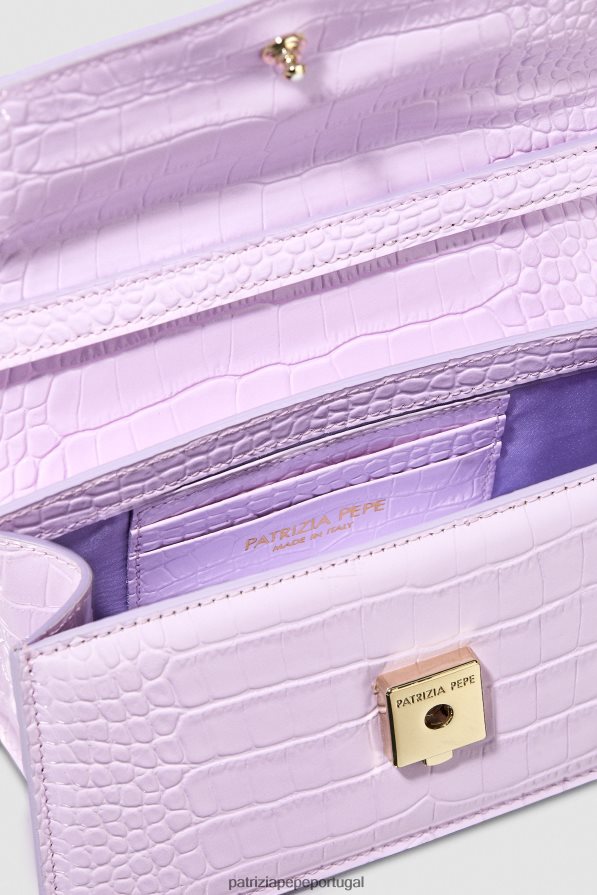 Patrizia Pepe mulheres voar bamby croco lilás monocromático bolsas | TX086V749