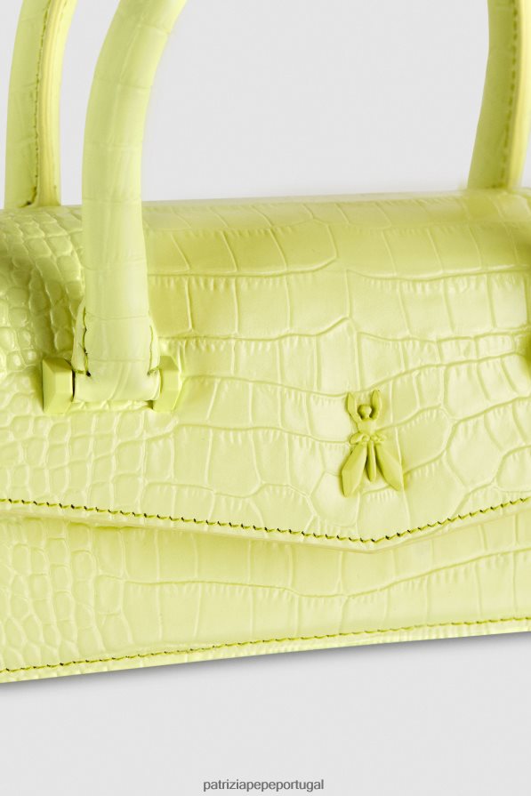 Patrizia Pepe mulheres voar bamby croco limão monocromático bolsas | TX086V751