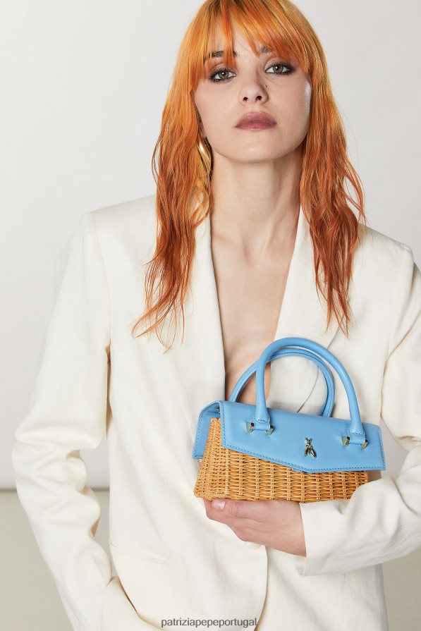 Patrizia Pepe mulheres voar bebê capri azul/natural bolsas | TX086V724