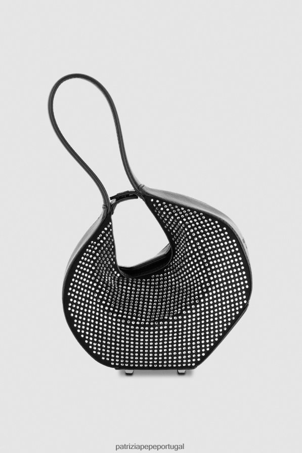 Patrizia Pepe mulheres bolsa com pulseira de strass Nero bolsas | TX086V764