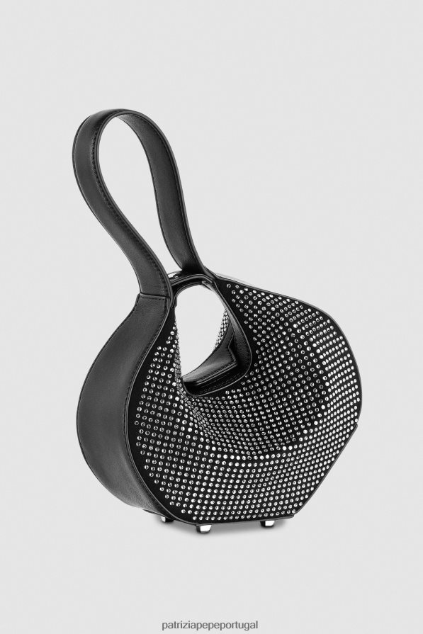 Patrizia Pepe mulheres bolsa com pulseira de strass Nero bolsas | TX086V764