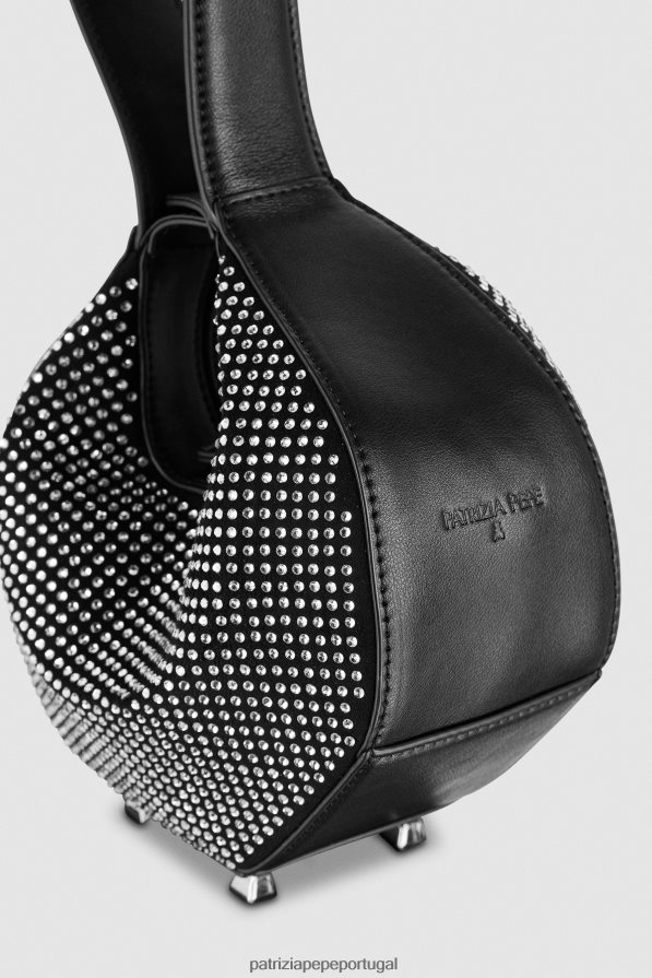 Patrizia Pepe mulheres bolsa com pulseira de strass Nero bolsas | TX086V764