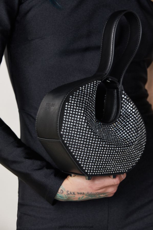 Patrizia Pepe mulheres bolsa com pulseira de strass Nero bolsas | TX086V764