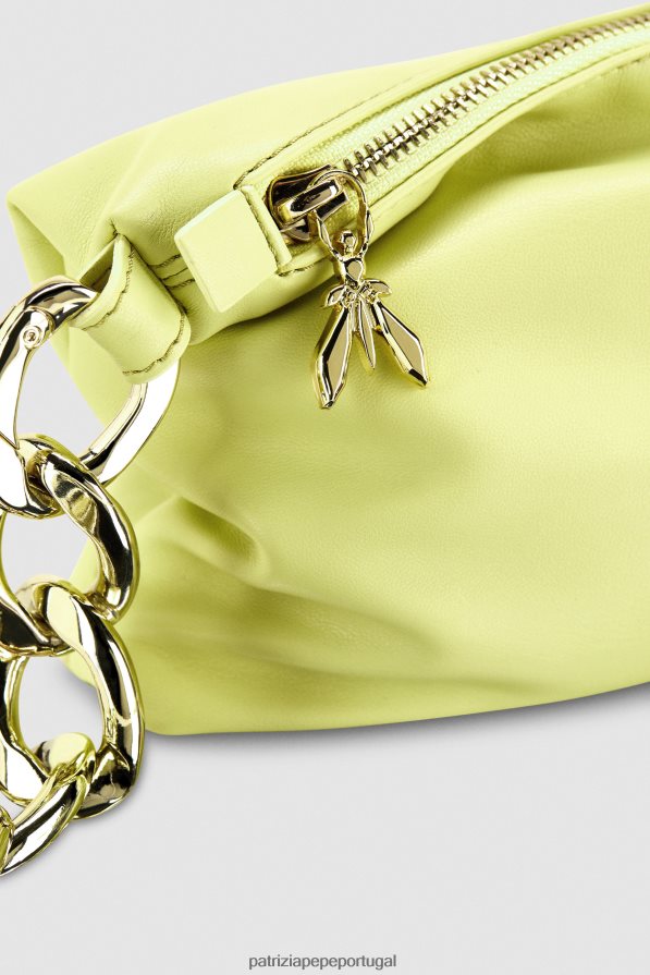 Patrizia Pepe mulheres elegante bolsa pequena hobo limão claro e ensolarado bolsas | TX086V808
