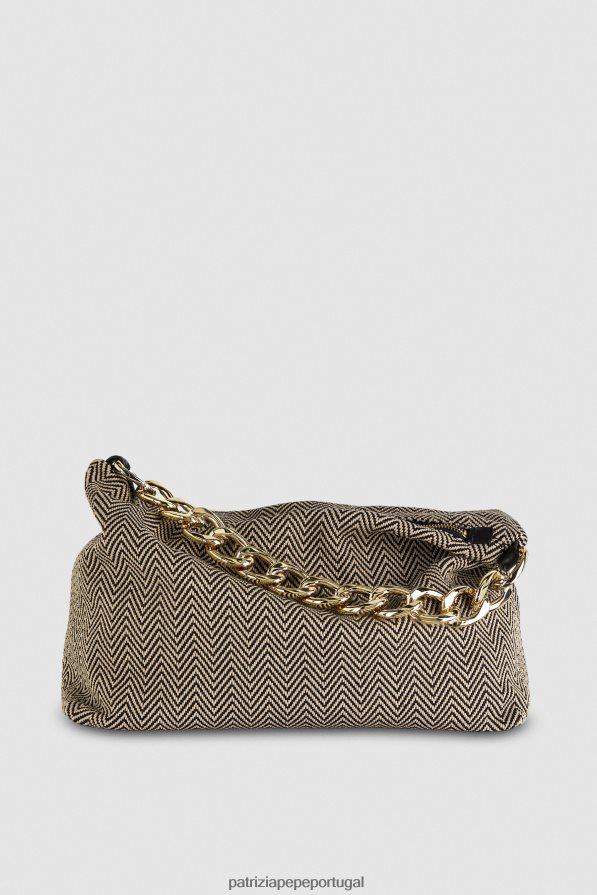 Patrizia Pepe mulheres saco de tecido Preto branco bolsas | TX086V822