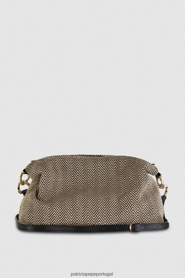 Patrizia Pepe mulheres saco de tecido Preto branco bolsas | TX086V822