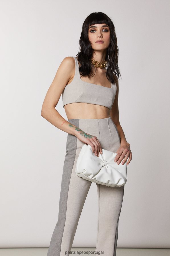 Patrizia Pepe mulheres clutch tipo travesseiro média off white bolsas | TX086V801