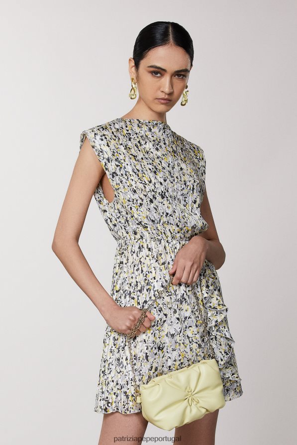 Patrizia Pepe mulheres embreagem de travesseiro de mosca limão claro e ensolarado bolsas | TX086V805