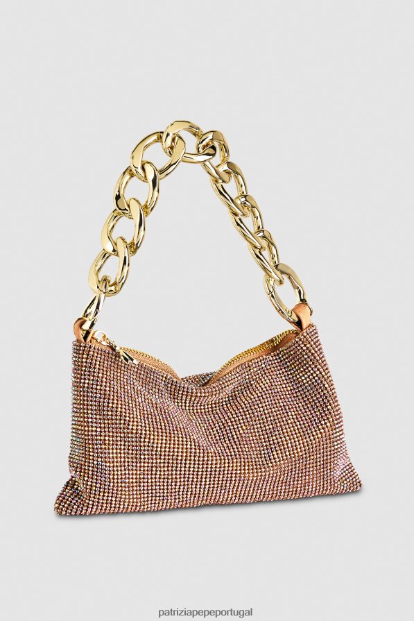 Patrizia Pepe mulheres maxi corrente de strass cristal de champanhe bolsas | TX086V818