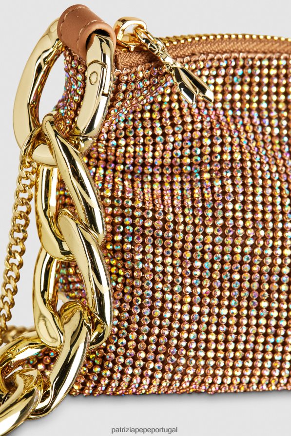 Patrizia Pepe mulheres maxi corrente de strass cristal de champanhe bolsas | TX086V818