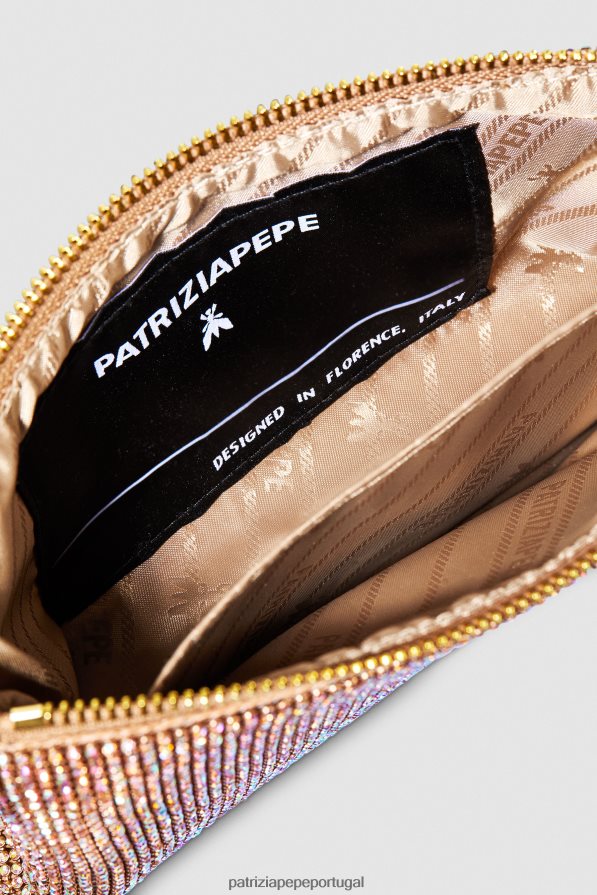 Patrizia Pepe mulheres maxi corrente de strass cristal de champanhe bolsas | TX086V818