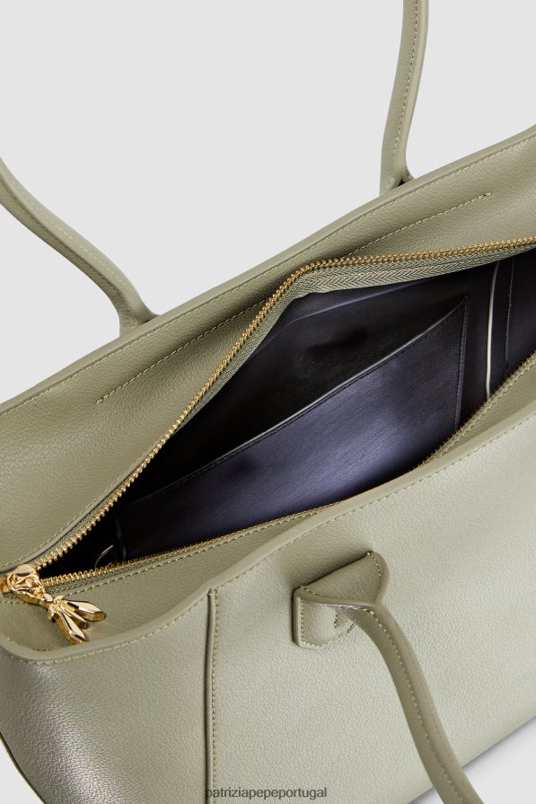 Patrizia Pepe mulheres bolsa de compras com mosca verde sálvia bolsas | TX086V816