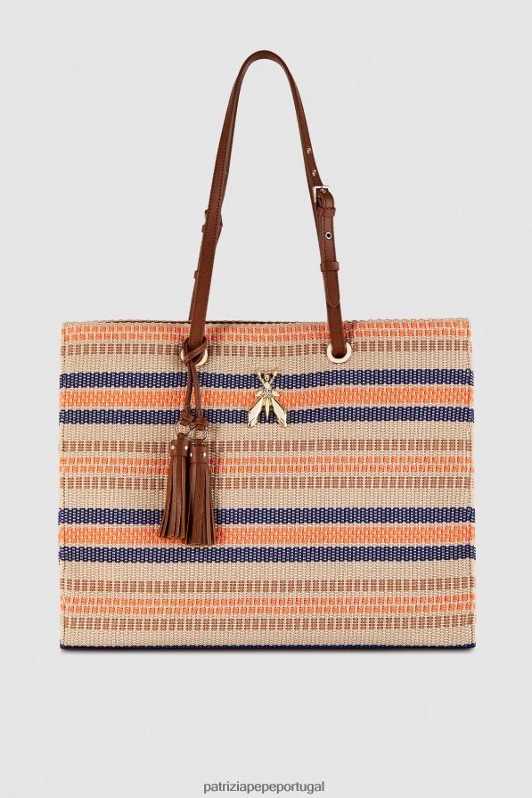Patrizia Pepe mulheres bolsa de compras fly tote areia/laranja bolsas | TX086V798