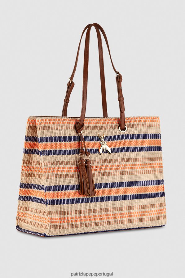 Patrizia Pepe mulheres bolsa de compras fly tote areia/laranja bolsas | TX086V798