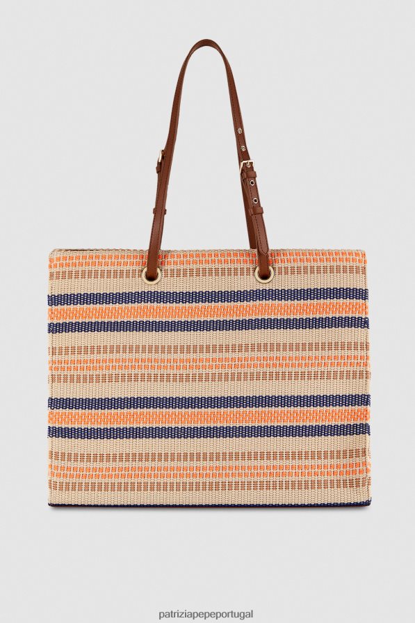 Patrizia Pepe mulheres bolsa de compras fly tote areia/laranja bolsas | TX086V798