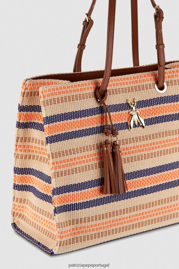 Patrizia Pepe mulheres bolsa de compras fly tote areia/laranja bolsas | TX086V798