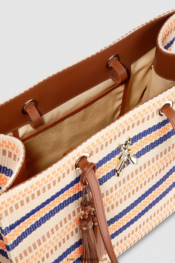 Patrizia Pepe mulheres bolsa de compras fly tote areia/laranja bolsas | TX086V798