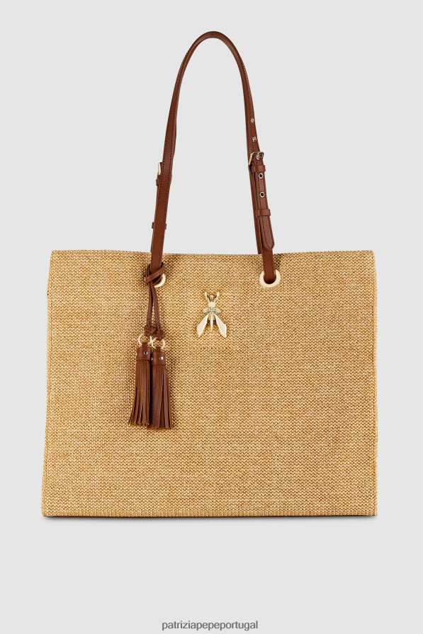 Patrizia Pepe mulheres bolsa de compras fly tote natural bolsas | TX086V799