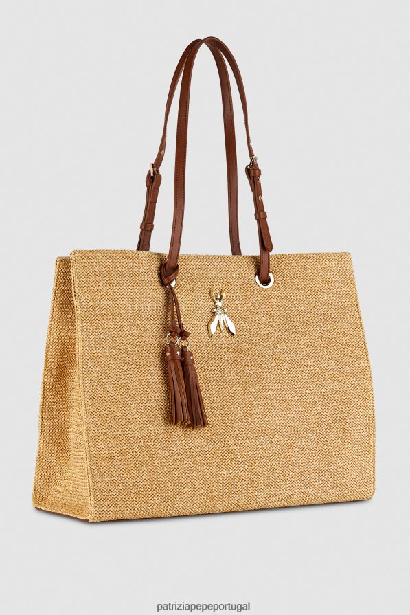Patrizia Pepe mulheres bolsa de compras fly tote natural bolsas | TX086V799