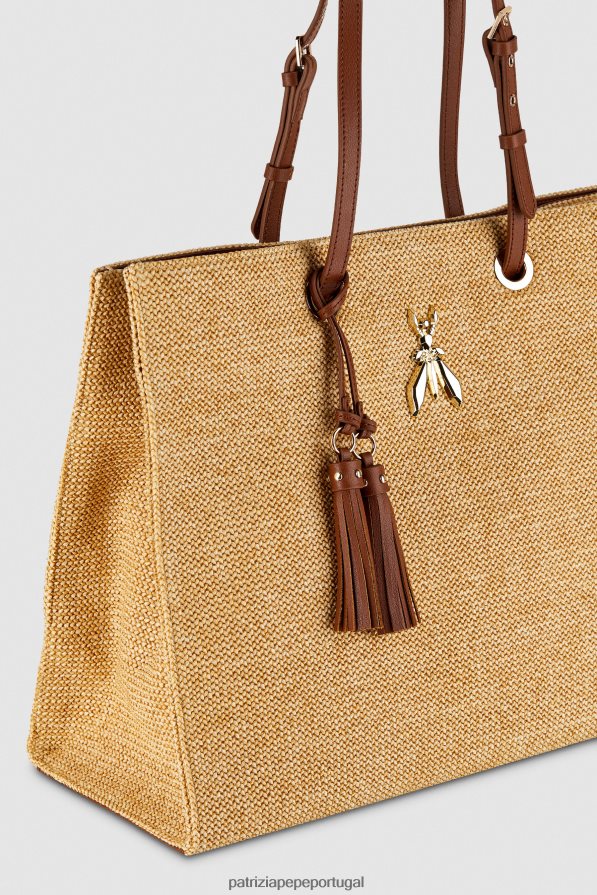 Patrizia Pepe mulheres bolsa de compras fly tote natural bolsas | TX086V799