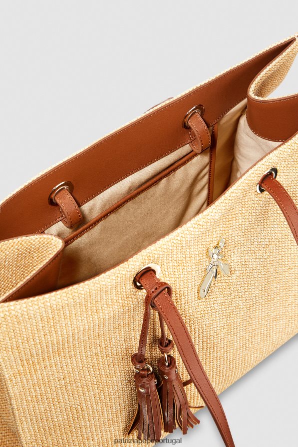 Patrizia Pepe mulheres bolsa de compras fly tote natural bolsas | TX086V799