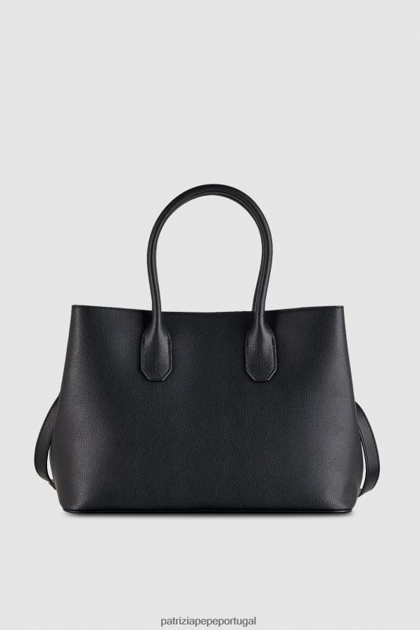 Patrizia Pepe mulheres bolsa fly bag de couro Preto e dourado bolsas | TX086V787