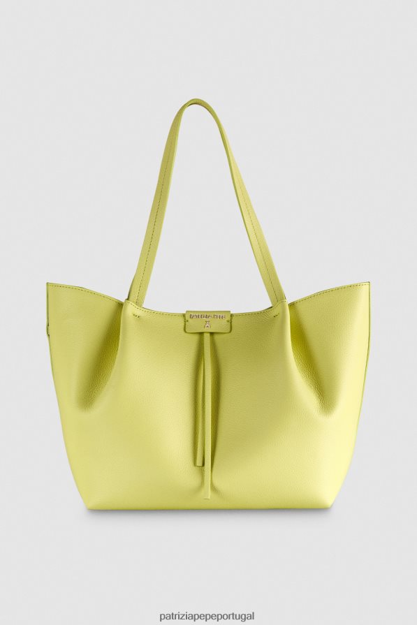 Patrizia Pepe mulheres bolsa tote média pepe city limão claro e ensolarado bolsas | TX086V803