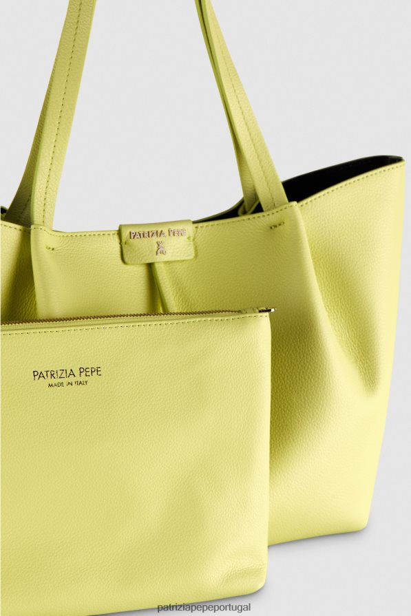 Patrizia Pepe mulheres bolsa tote média pepe city limão claro e ensolarado bolsas | TX086V803