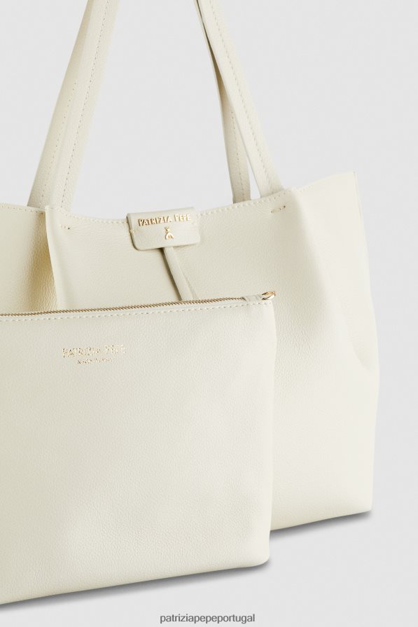 Patrizia Pepe mulheres bolsa tote média pepe city off white bolsas | TX086V802