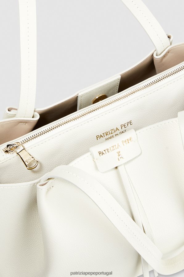 Patrizia Pepe mulheres bolsa tote média pepe city off white bolsas | TX086V802