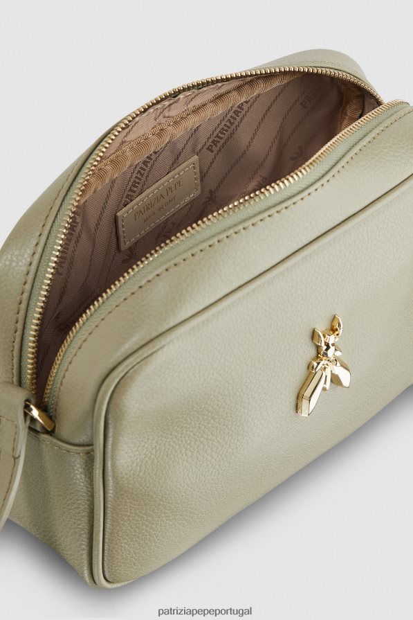 Patrizia Pepe mulheres bolsa fly bag bolsa crossbody de couro verde sálvia bolsas | TX086V824