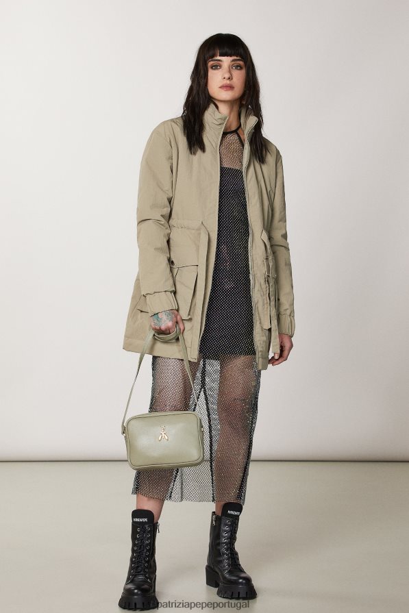 Patrizia Pepe mulheres bolsa fly bag bolsa crossbody de couro verde sálvia bolsas | TX086V824